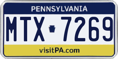 PA license plate MTX7269