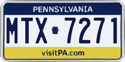 PA license plate MTX7271
