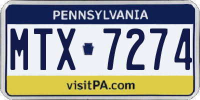 PA license plate MTX7274
