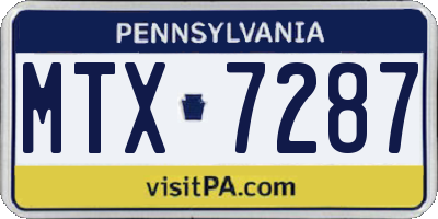 PA license plate MTX7287
