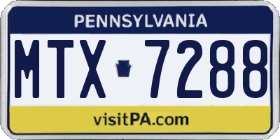 PA license plate MTX7288