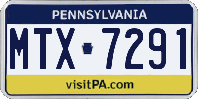 PA license plate MTX7291