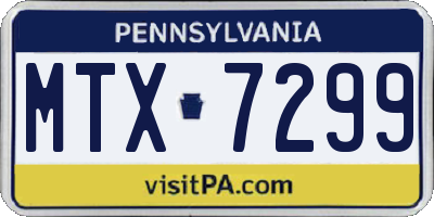 PA license plate MTX7299