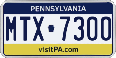PA license plate MTX7300