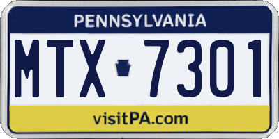 PA license plate MTX7301