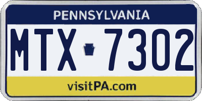 PA license plate MTX7302