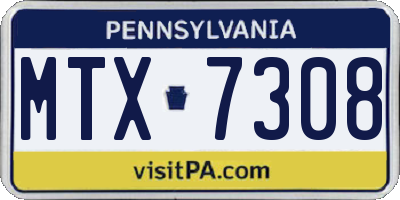 PA license plate MTX7308