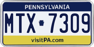 PA license plate MTX7309