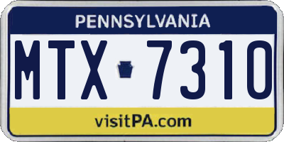 PA license plate MTX7310