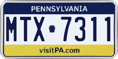 PA license plate MTX7311