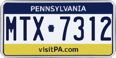 PA license plate MTX7312