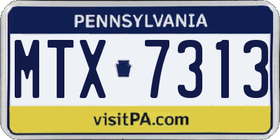 PA license plate MTX7313