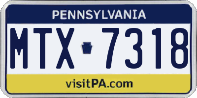 PA license plate MTX7318
