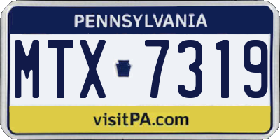 PA license plate MTX7319