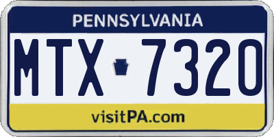 PA license plate MTX7320