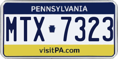 PA license plate MTX7323
