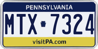 PA license plate MTX7324