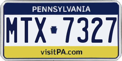 PA license plate MTX7327