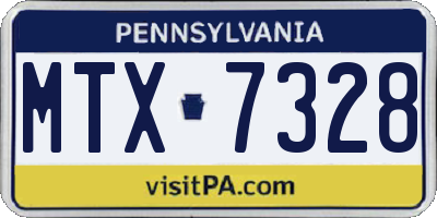 PA license plate MTX7328