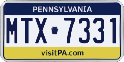 PA license plate MTX7331