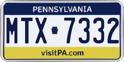 PA license plate MTX7332