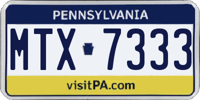 PA license plate MTX7333