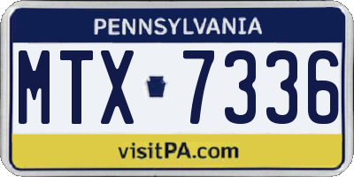 PA license plate MTX7336