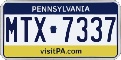 PA license plate MTX7337