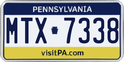 PA license plate MTX7338