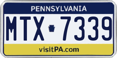 PA license plate MTX7339