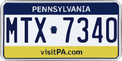 PA license plate MTX7340