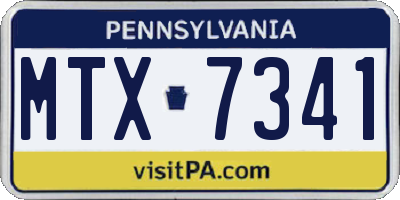 PA license plate MTX7341