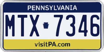 PA license plate MTX7346