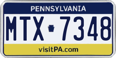 PA license plate MTX7348