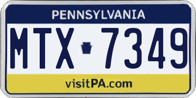 PA license plate MTX7349