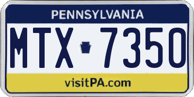PA license plate MTX7350