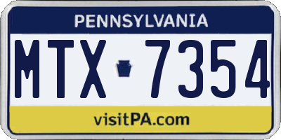 PA license plate MTX7354