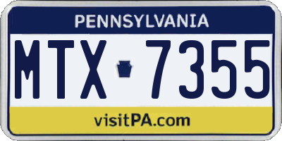 PA license plate MTX7355