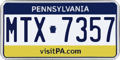 PA license plate MTX7357