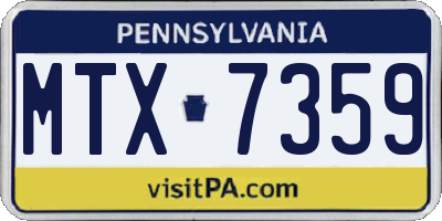 PA license plate MTX7359