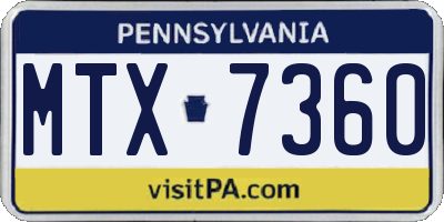 PA license plate MTX7360