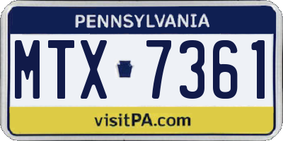 PA license plate MTX7361