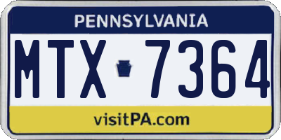 PA license plate MTX7364
