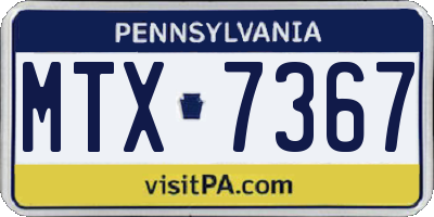 PA license plate MTX7367