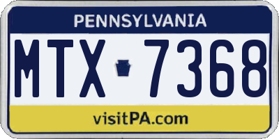 PA license plate MTX7368
