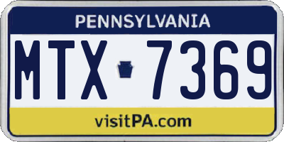 PA license plate MTX7369