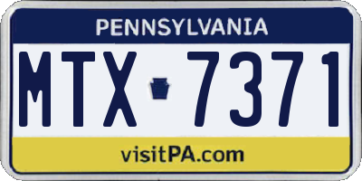 PA license plate MTX7371