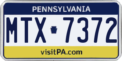 PA license plate MTX7372