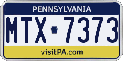 PA license plate MTX7373
