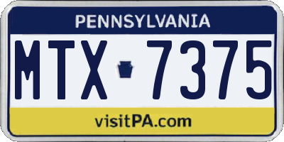 PA license plate MTX7375